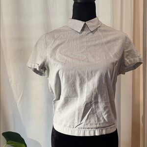 Lush Gray and White Striped Blouse